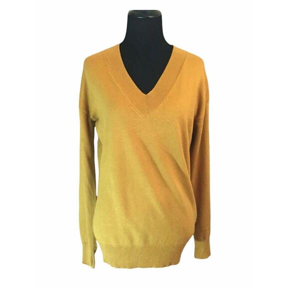 Lucky Brand Marigold Yellow Long Sleeves V-Neck Sweater-Size XS - Picture 1 of 7